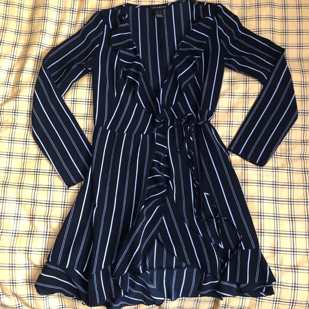 Black and White Wrap Dress